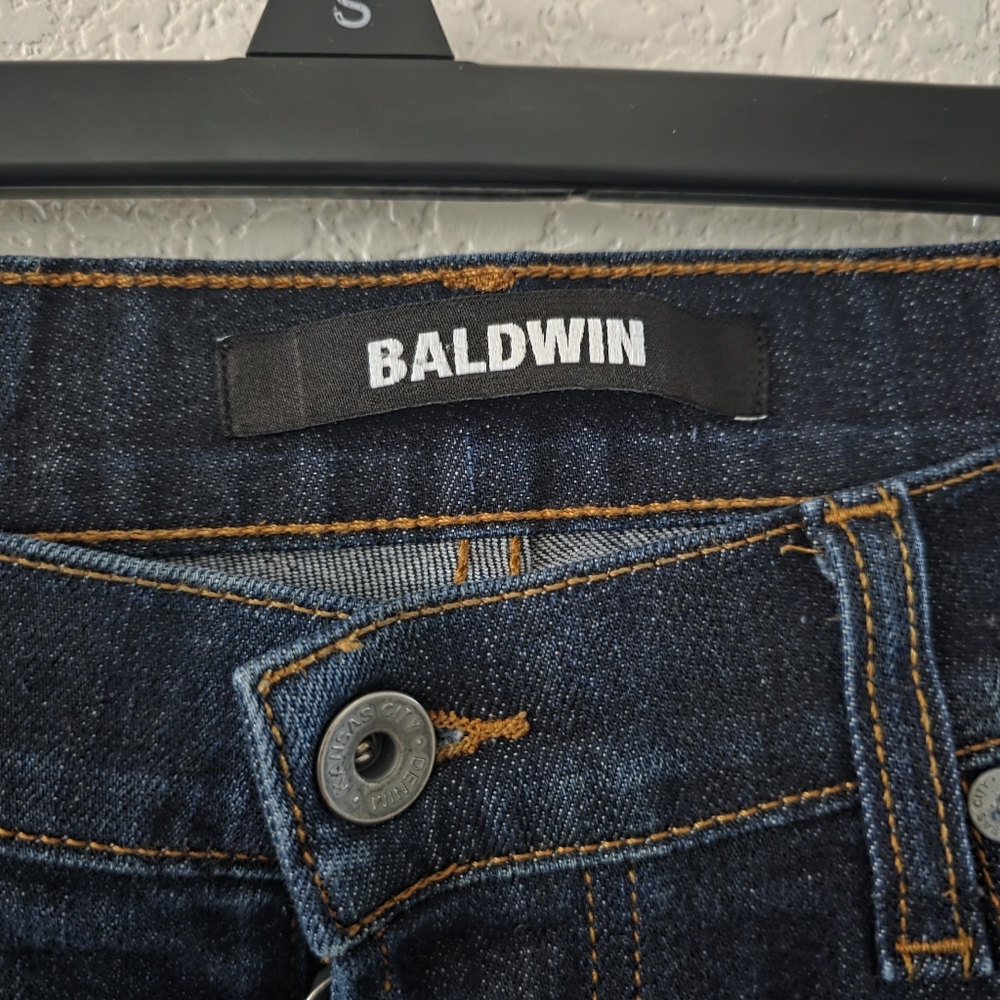 Baldwin The Henley Slim Leg Crop Men's Dark Blue Jeans 31 - Picture 4 of 14